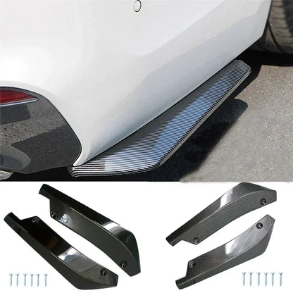 Universal Car Bumper Lip Spoiler - Carbon Fiber Style Splitter, Diffuser & Side Skirt Scratch Protector Extension