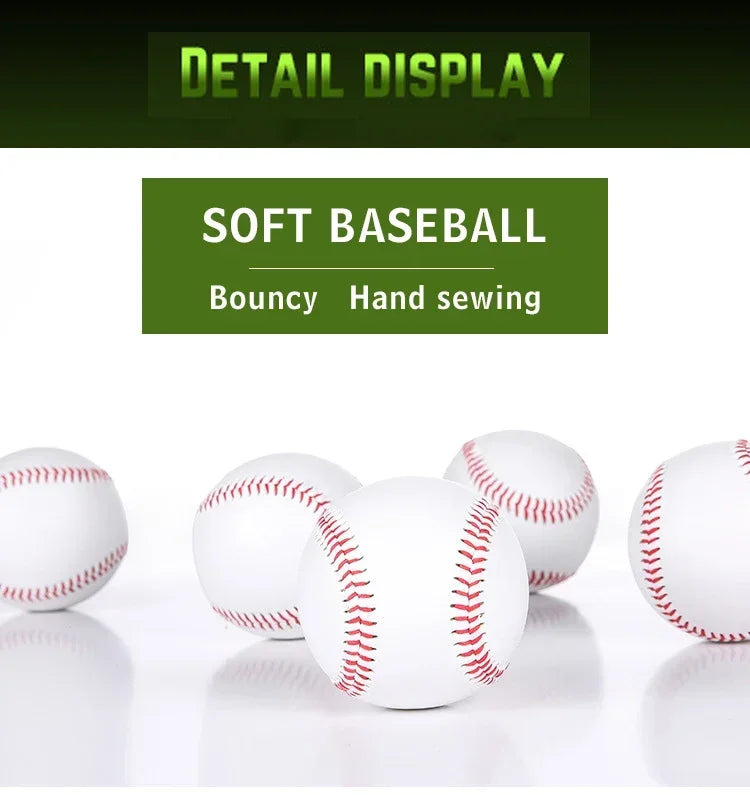 Baseball No. 9 Softball Hardball Training Balls – Handmade White Safety Kid Baseballs for Men's Practice & Team Games