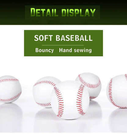 Baseball No. 9 Softball Hardball Training Balls – Handmade White Safety Kid Baseballs for Men's Practice & Team Games