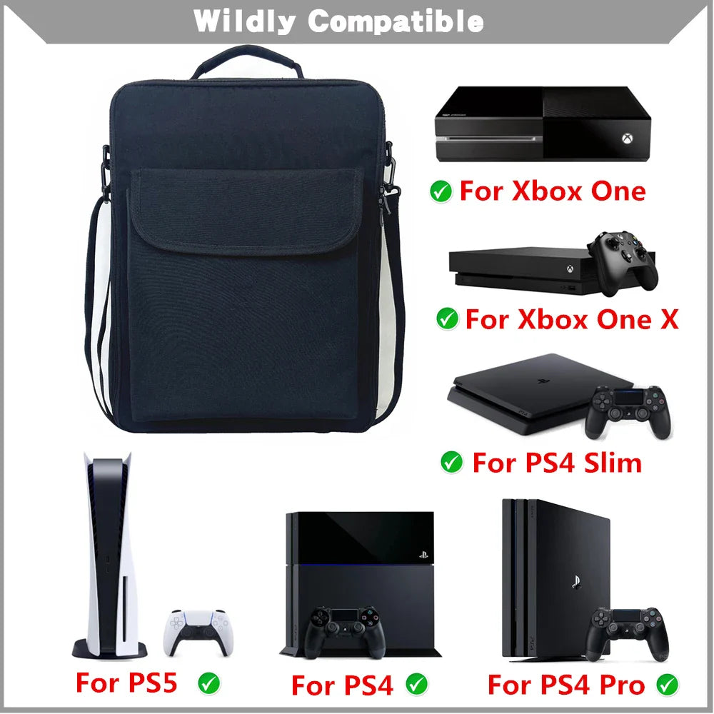 Portable PS5 Travel Carrying Case - Storage Bag, Handbag, Shoulder Bag, and Backpack for PlayStation 5 Console and Accessories