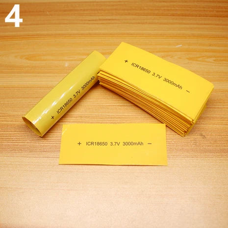 100pcs 18650 Lithium Battery Heat Shrink Wrap PVC Sleeves – Insulation Packaging Film for Battery Protection