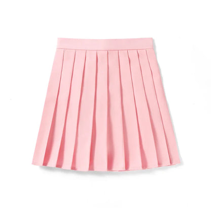 Women’s High Waist A-Line Skirt – Summer Harajuku Style Black Mini Pleated School Girl Uniform