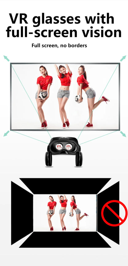 3D VR Headset – Virtual Reality Smart Glasses Helmet for Smartphones with Controllers and 7-Inch Lenses
