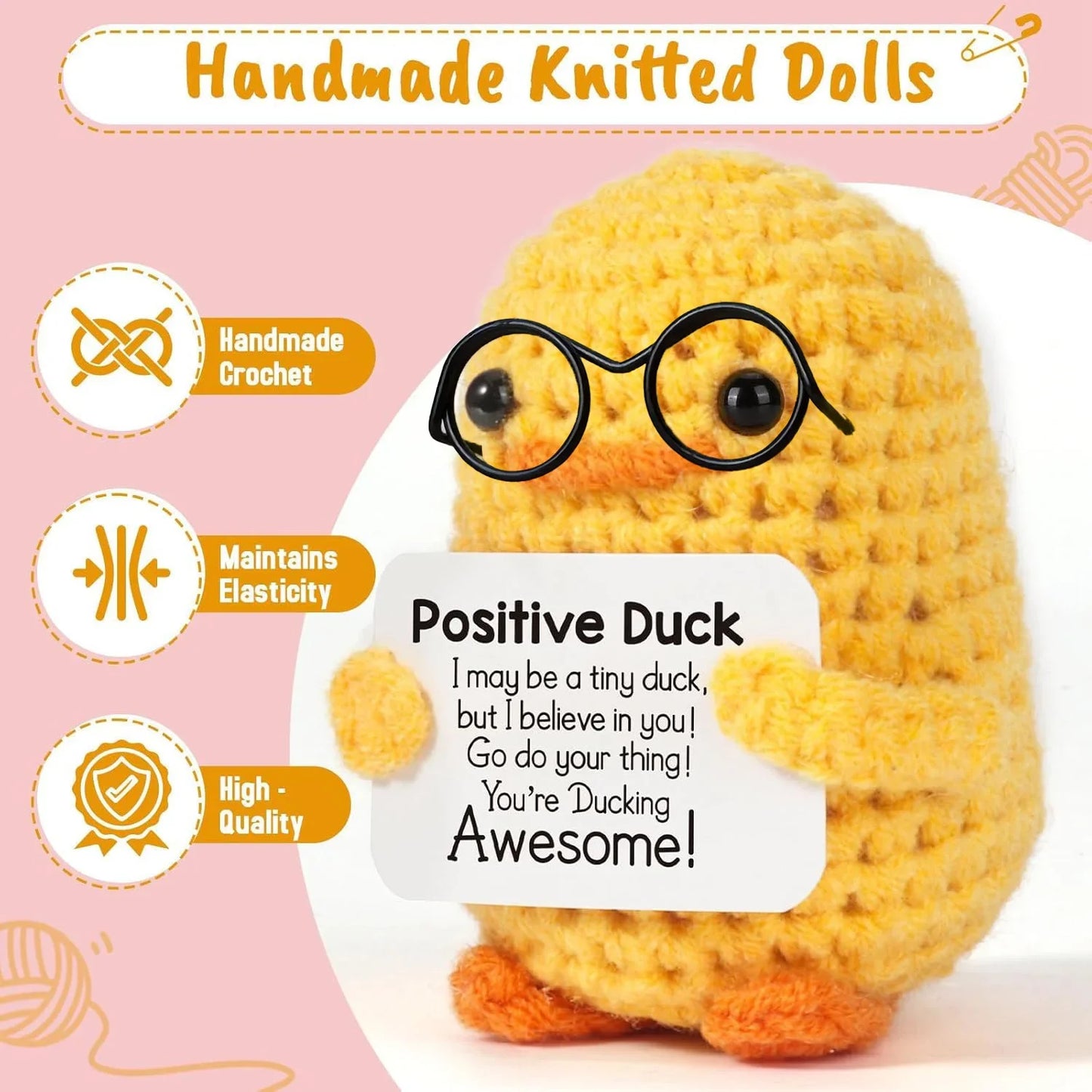 Positive Energy Crochet Doll — Handmade Knitted Plush Potato, Plant, Avocado, Bee & Animal Pocket Hug Emotional Support Gift