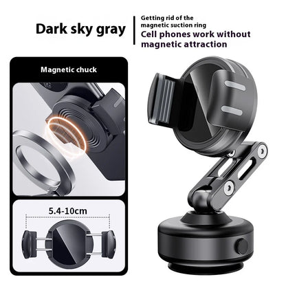 Magnetic Vacuum Adsorption Car Mount – Foldable 360° Rotating Aluminum Alloy Phone Holder for Smartphones