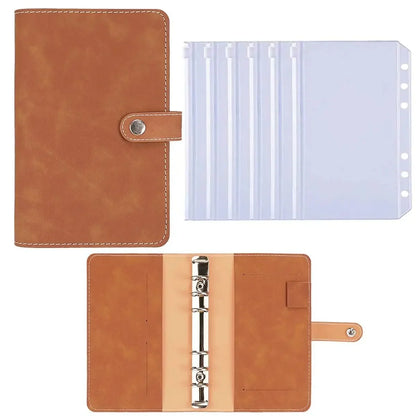 2024 A6 Budget Binder – PU Leather Notebook with Cash Envelopes System, Clip-On Binder Pockets for Money Saving & Bill Organizer Gifts