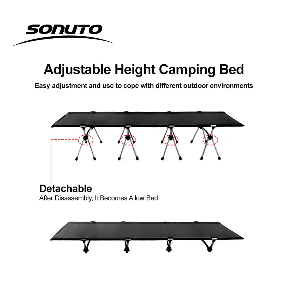 210x80cm 600D Oxford Camping Cot – Lightweight Portable Folding Bed for Outdoor Hiking & Travel