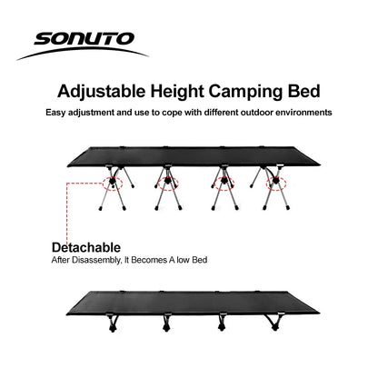 210x80cm 600D Oxford Camping Cot – Lightweight Portable Folding Bed for Outdoor Hiking & Travel