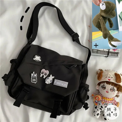 Youth Fashion Nylon Crossbody Bag – Large Capacity Canvas Shoulder Messenger School Bag for Women & Girls