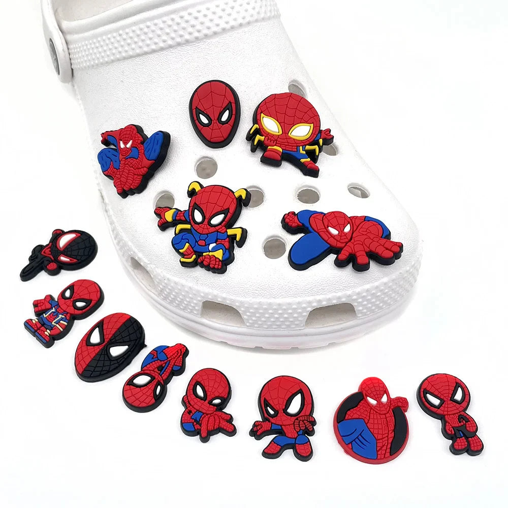 13Pcs Disney Spider-Man Shoe Charms – Cartoon Superhero Accessories for DIY Sandals & Kids Gifts
