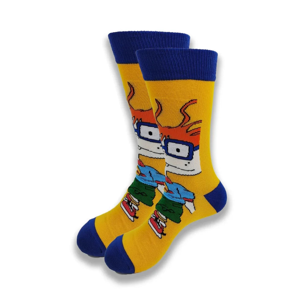 Spring and Autumn Cartoon Movie Character Socks for Men & Women – Funny Fashion High Quality Crew Tube Socks, Unisex Casual Cotton Socks