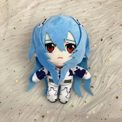 20cm Ayanami Rei Plush Toy – Kawaii Evangelion Anime Doll, Soft EVA Stuffed Plush for Room Decor & Gifts