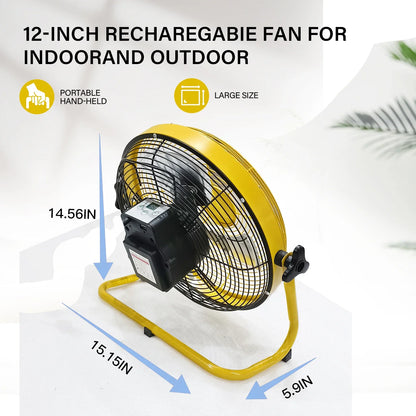 214-Inch Portable Rechargeable Table Fan – Solar & AC Powered Dual Input for Home, Camping & Fishing