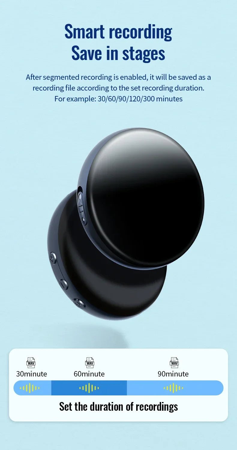 Digital Voice Recorder 64GB – Activated USB Flash Magnet Dictaphone with HD Noise Reduction, 100-Hour Audio & MP3 Player