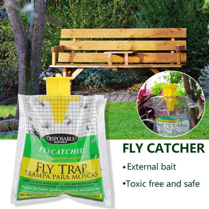 Hanging Fly Trap Bags – Non-Toxic, Water-Soluble Disposable Fly Catchers for Home & Garden
