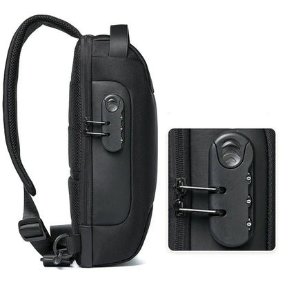 Men's USB Crossbody Bag – Anti-Theft, Waterproof Oxford Shoulder Bag, Multifunctional Waist Bag for Short Travel