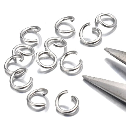 200pcs/Lot Stainless Steel Jewelry Findings - Open Single Loops Jump Rings & Split Rings Set for DIY Jewelry Making (3/4/5/6/7/8/10mm)