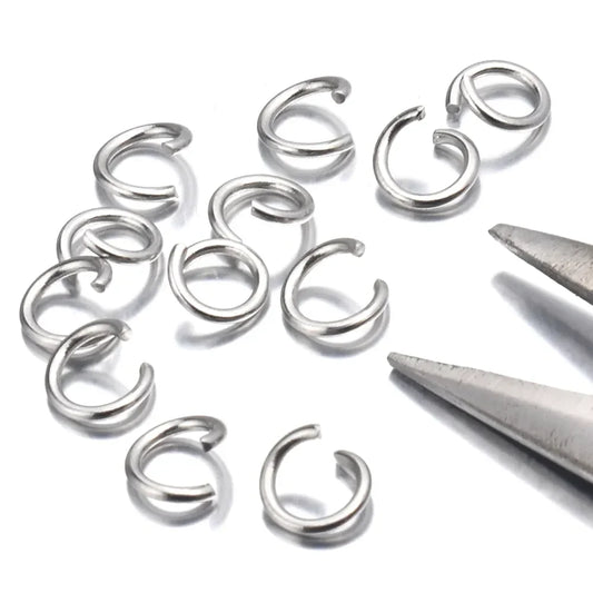 200pcs/Lot Stainless Steel Jewelry Findings - Open Single Loops Jump Rings & Split Rings Set for DIY Jewelry Making (3/4/5/6/7/8/10mm)