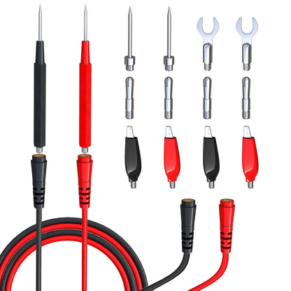16PCS Multimeter Test Lead Kit - Replacement Wires with Alligator Clips, Banana Plugs and Probe Tips