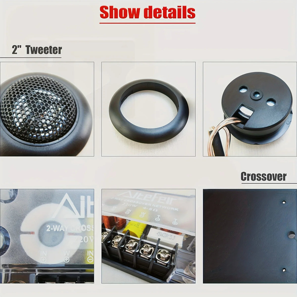 Universal 6.5-Inch Car Coaxial Speakers 440W - 2-Way Audio Upgrade Kit with Passive Crossover