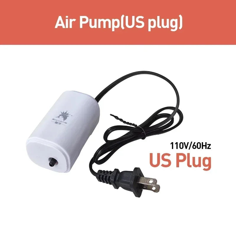 Ultra Silent 3W Aquarium Air Pump - 220V-240V Mini Fish Tank Oxygen Compressor (110V Option)