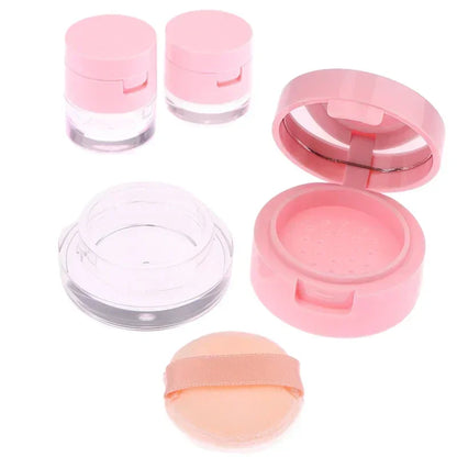 Portable Mini Loose Powder Container 3g/5g – Empty Cosmetic Jar with Sieve & Mirror Travel Makeup Case