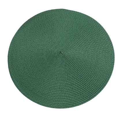 38cm Round Braided Tableware Mat – Washable, Anti-Slip, Heat-Resistant Dining Placemat and Drink Coaster for Home Decor