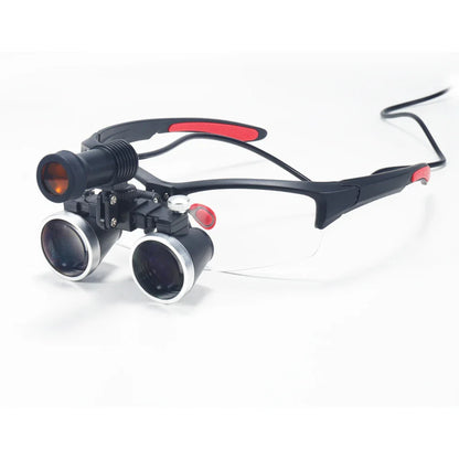 Dental Loupes 2.5X/3.5X Magnification – Binocular Magnifier with 5W Headlight & Cloth Packaging for Medical & Lab Use