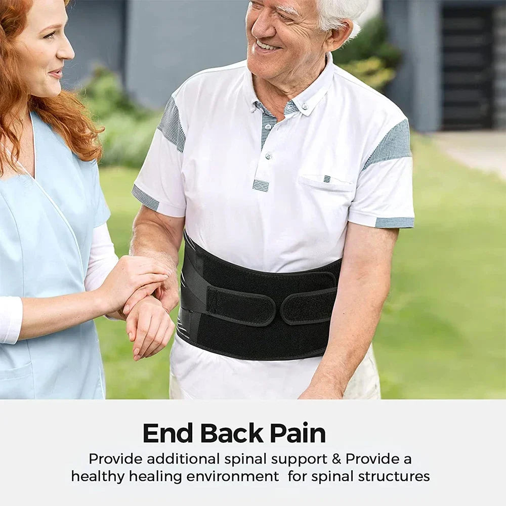 Tcare Sports Lower Back Brace with 6 Stays – Breathable Lumbar Support Belt for Pain Relief, Work Support & Anti-Skid Stability Strap