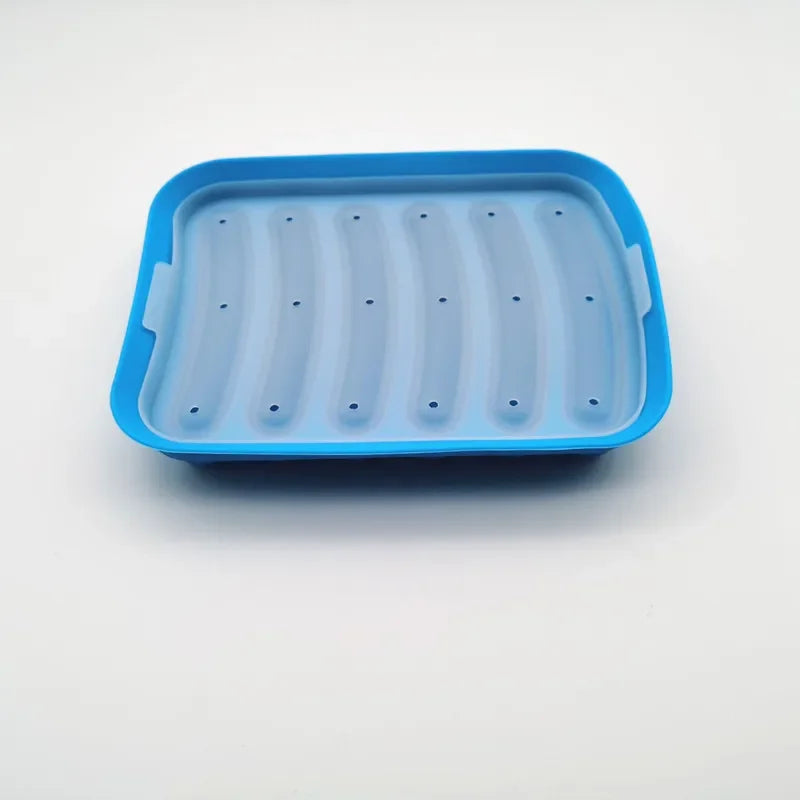 6-Grid Silicone Sausage Maker Mold with Lid – DIY Ham & Hot Dog Shaping Tool for Kitchen Baking & Food Preparation