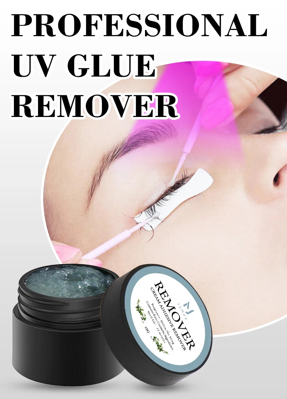 15g UV Eyelash Extension Glue Remover Cream – Professional Lash Removal Tool for Makeup
