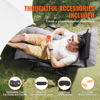 SucceBuy Zero Gravity Recliner Chair – Adjustable Anti-Gravity Lounge with Cushion, Footrest & Cup Holder