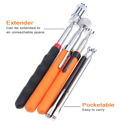 Mini Portable Telescopic Magnetic Magnet Pen - Handy Tool for Picking Up Nuts, Bolts, Extendable Pickup Rod Stick