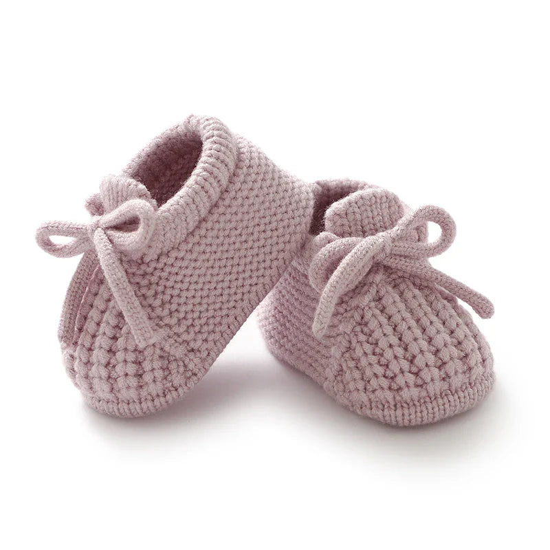 Newborn Baby Shoes — Knitted First Boots for Boys & Girls, Solid Toddler Bed Footwear 0-18M