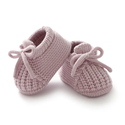 Newborn Baby Shoes — Knitted First Boots for Boys & Girls, Solid Toddler Bed Footwear 0-18M