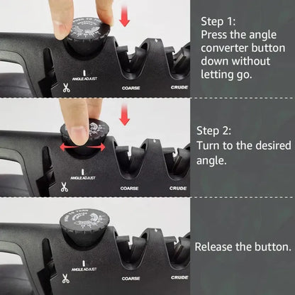 Upgraded 4-in-1 Angle Adjustable Knife Sharpener – Professional Kitchen Blade & Scissors Grinder with Sharpening Stone