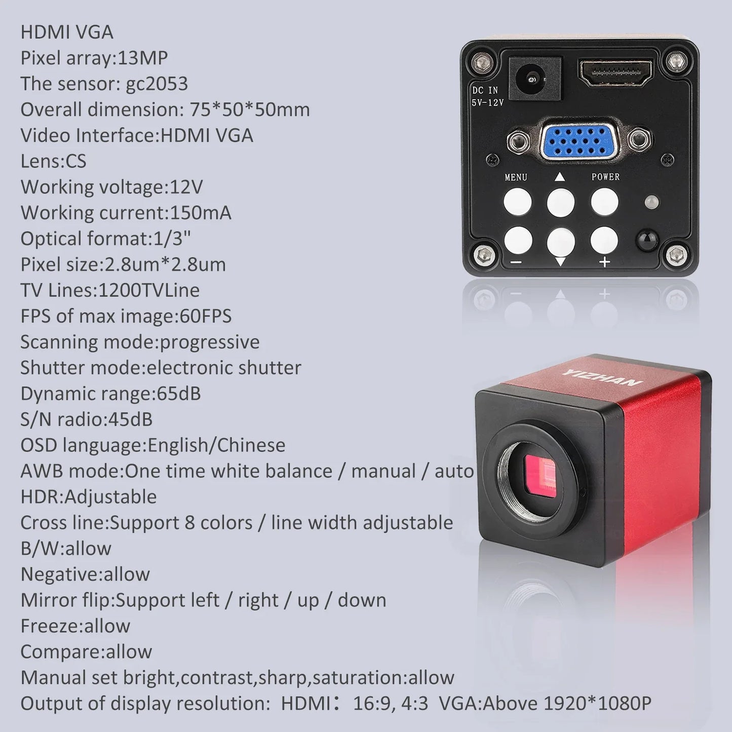 1080P 4K Digital Microscope – Full HD Industrial C-Mount Camera for PCB Welding & Mobile Phone Repair