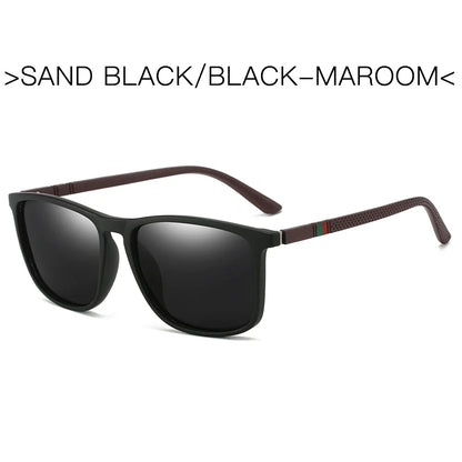 Polarized Sports Sunglasses for Men – Lightweight Comfortable Square UV400 Eyewear with Original Case