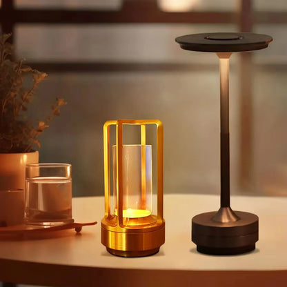Wireless LED Touch Sensor Table Lamp - Rechargeable Desktop Night Light for Bedroom, Hotel, Bar & Restaurant Decor