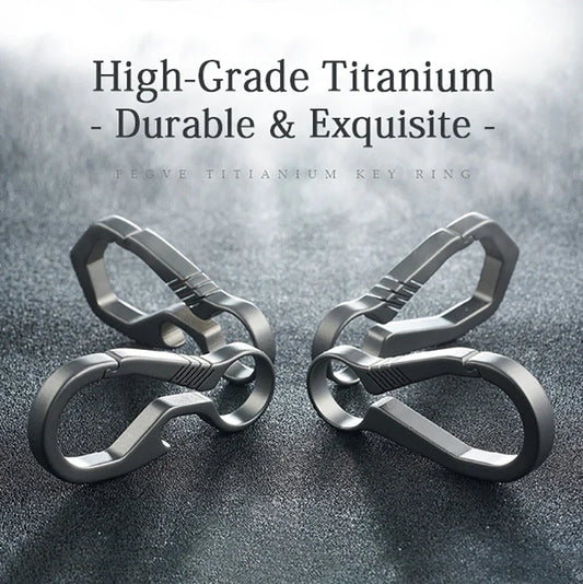 Titanium Key Chain - Lightweight Men’s EDC Quickdraw Carabiner Buckle Key Ring Outdoor Tool