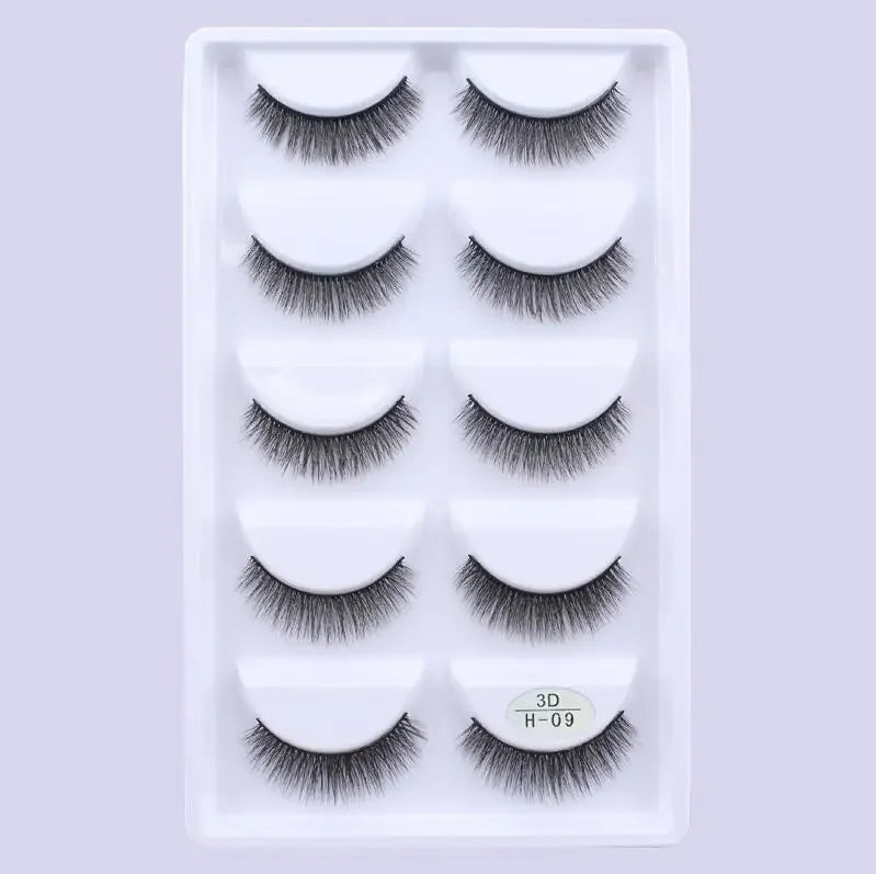 5 Pairs 3D Real Mink False Eyelashes – Soft Natural Look Eyelash Extensions for Makeup & Daily Wear