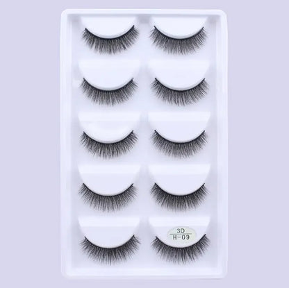 5 Pairs 3D Real Mink False Eyelashes – Soft Natural Look Eyelash Extensions for Makeup & Daily Wear