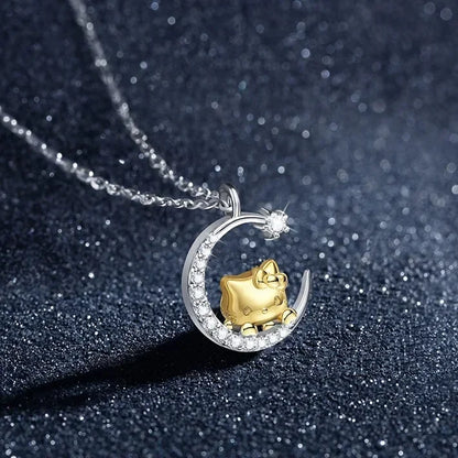 Sanrio Hello Kitty Necklace – Diamond Pendant Clavicle Chain for Girls | Birthday & Holiday Gift
