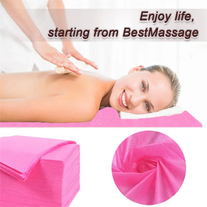 20PCS Disposable Spa Bed Sheets — Waterproof Foldable Massage Table Covers for Salon