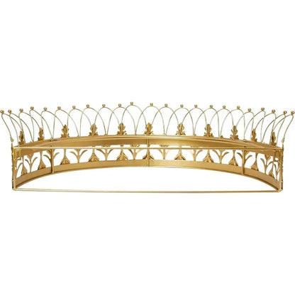 Decorative Metal Curtain or Canopy Crown – Gold Finish Finials, Made in the USA