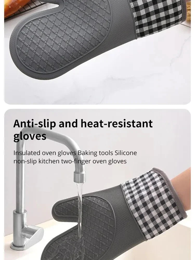 Silicone Insulated Kitchen Glove – Anti-Slip, Thickened, Heat-Resistant & Anti-Scalding