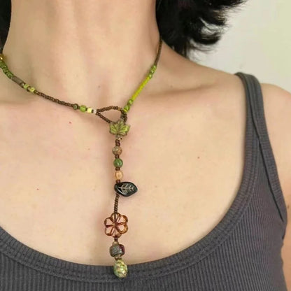 Y2K Opal Pendant Necklace - Fashion Punk Bohemian Metal Chain Jewelry for Women & Girls