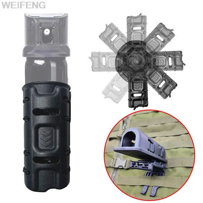 Tactical MOLLE Pepper Spray Holster with 360° Rotating Belt Clip – Duty Police Mace Spray Holder Self Defense Carry Case