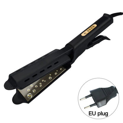 Hair Straightener with Four-gear Temperature, Ceramic Tourmaline Ionic Flat Iron for Women, Wide Panel Design