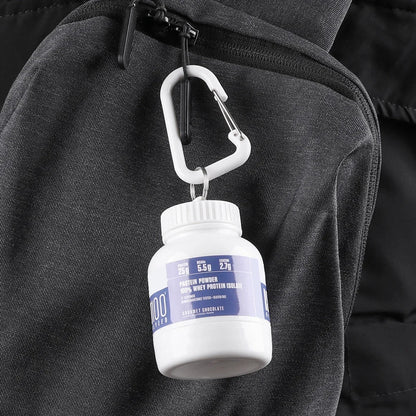 100/200ML Portable Mini Protein Powder Bottle — Keychain Health Container with Funnel for Sports & Outdoors